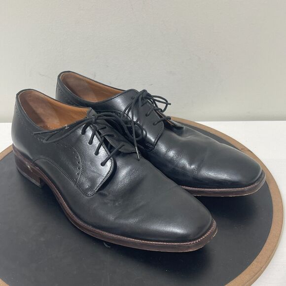 Johnston Murphy Shoes‎ Men 10.5 Henrick Plain Toe Black Full Grain Derby main image 10